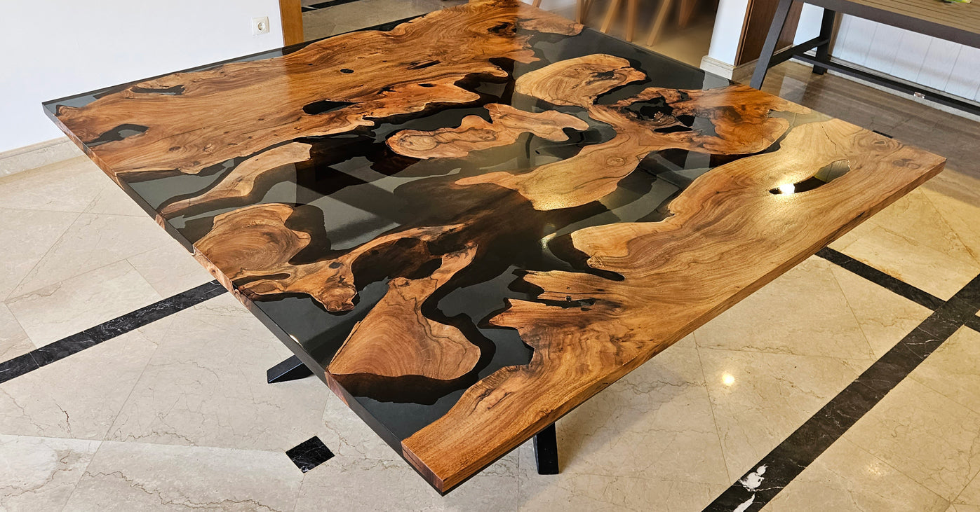 Epoxy Live Edge Dining Table