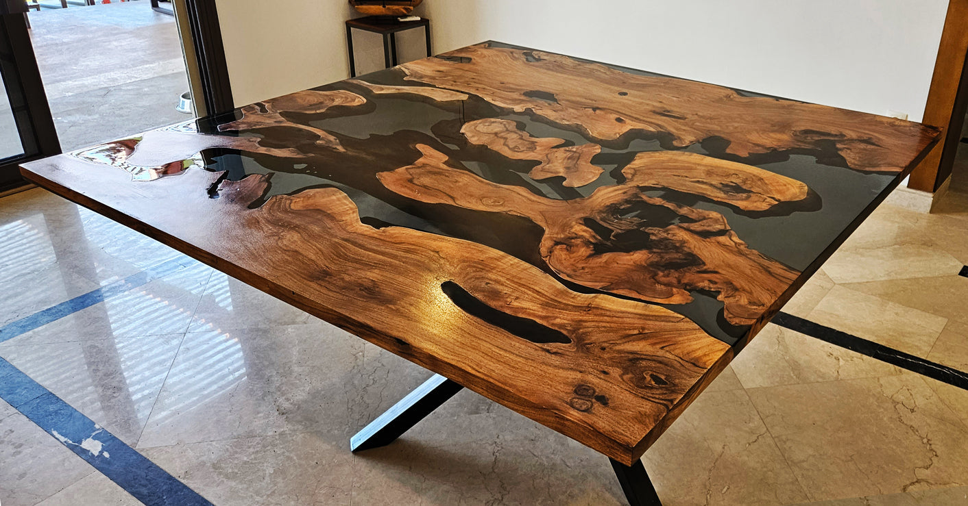 Epoxy Live Edge Dining Table