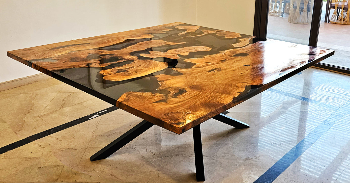 Epoxy Live Edge Dining Table