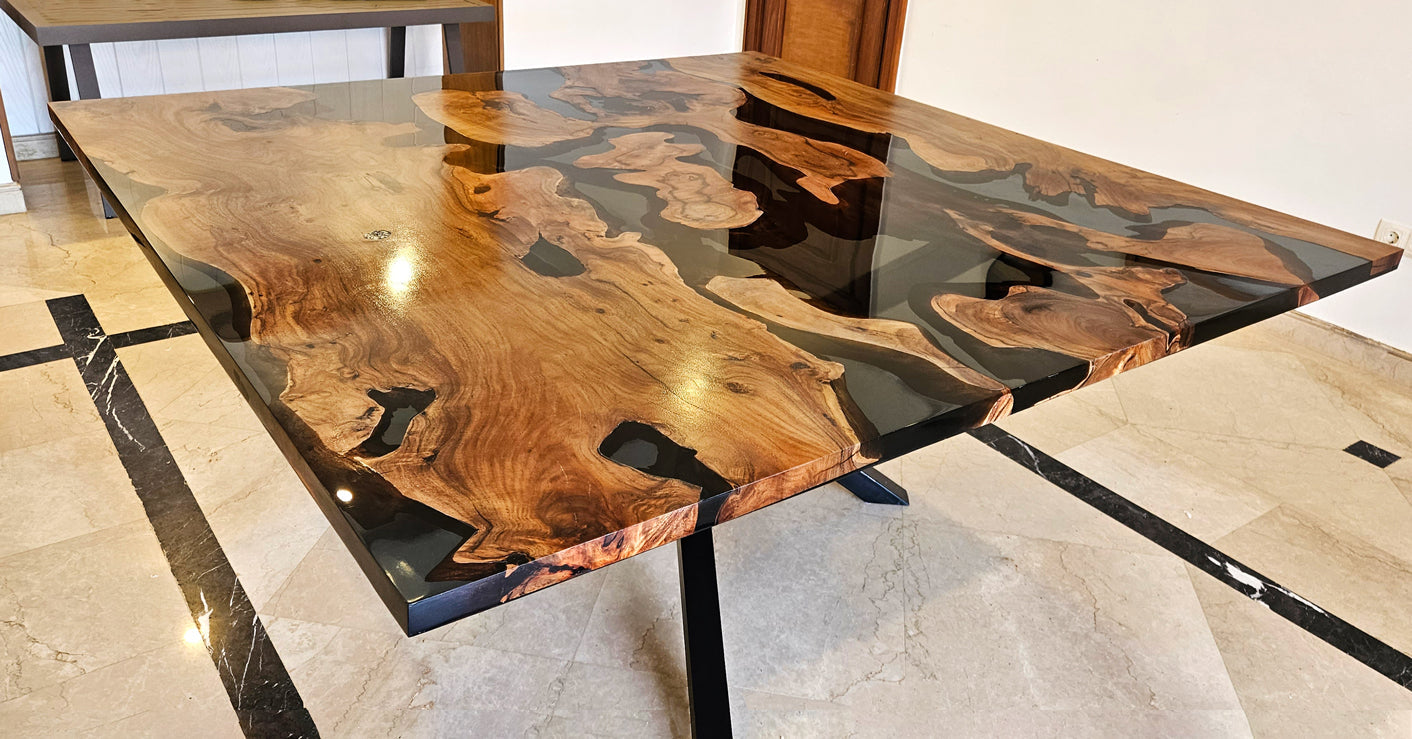 Epoxy Live Edge Dining Table